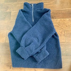 Woman’s fuzzy jacket